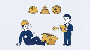 Worker experiencing pain after a workplace accident.
