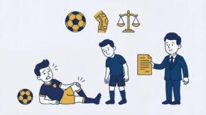 Athlete injured on the field during a sports game.