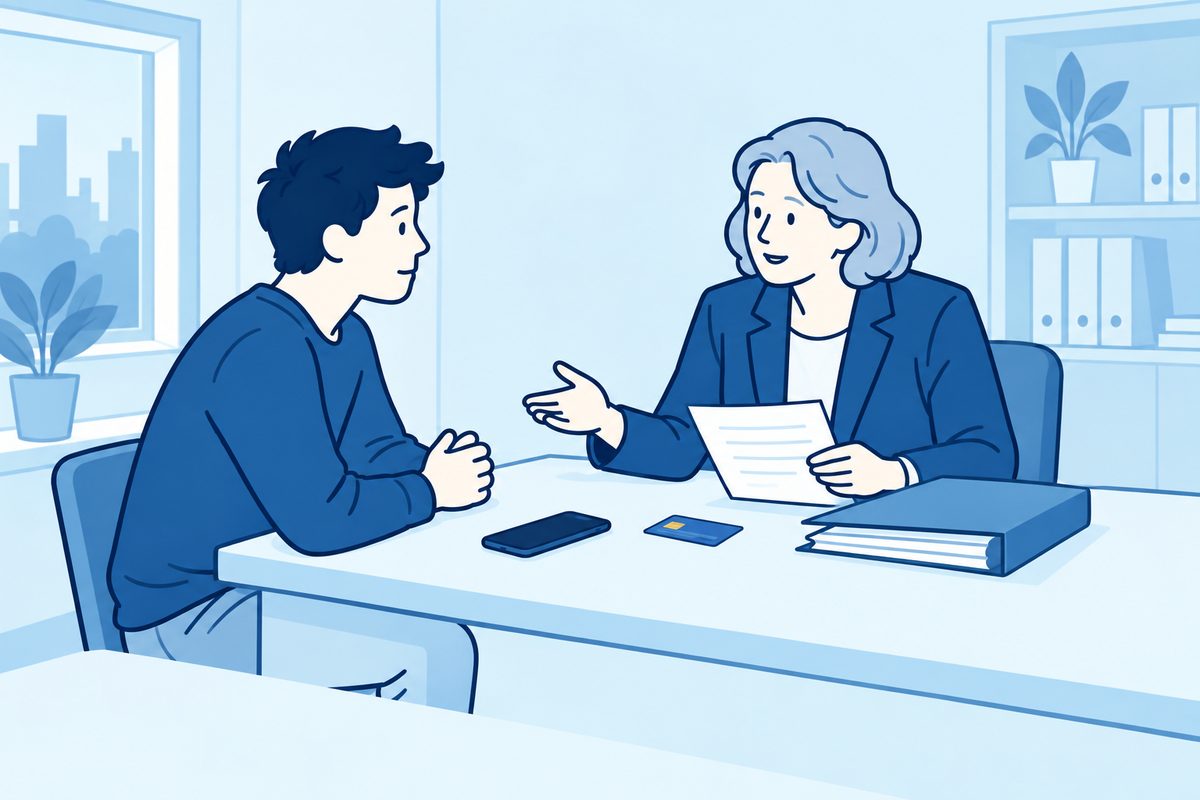 Cliënt krijgt juridische uitleg over vermoedelijk rekeningmisbruik en een registratie.