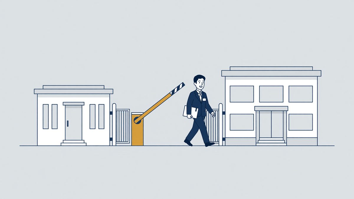 Illustration: an agency worker walks through a raised barrier to the hirer, the prohibition on hindering