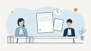 Supplier and adviser reviewing an invoice and delivery documents