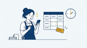 Horecamedewerkster ziet op haar telefoon dat een dienst uit het werkrooster is gehaald.