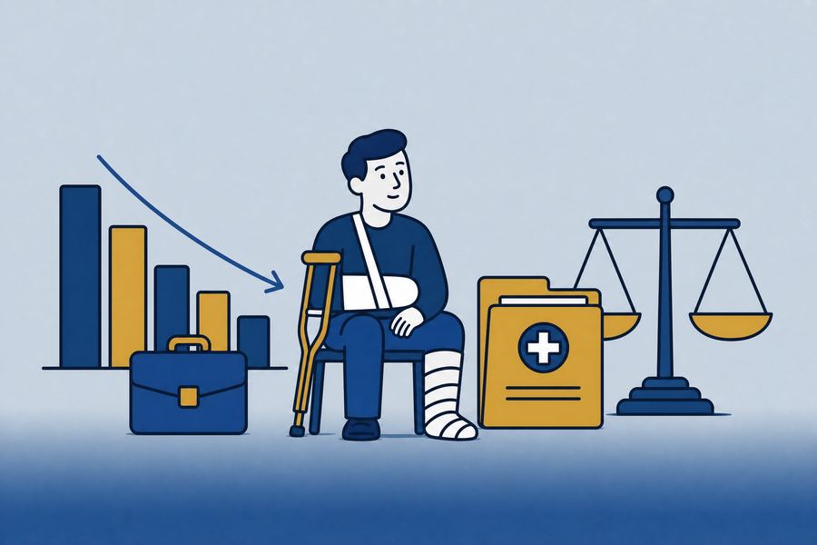 Illustratie bij verlies van arbeidsvermogen na letsel
