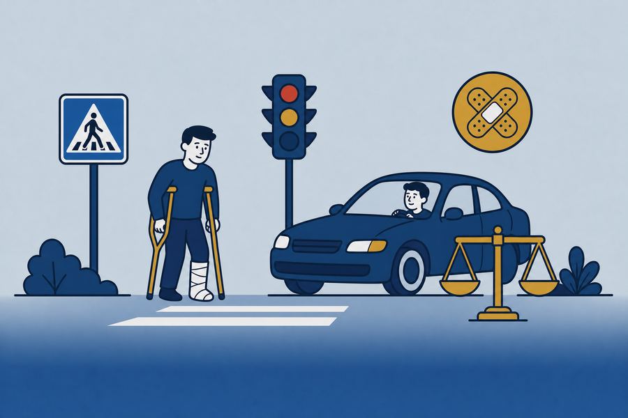Illustratie bij letselschade voor een voetganger
